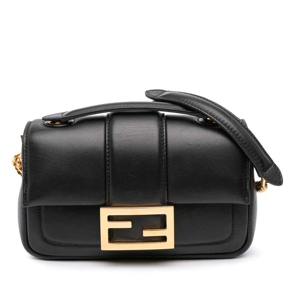 Fendi Mini Nappa Apolo Chain Baguette Shoulder Bag