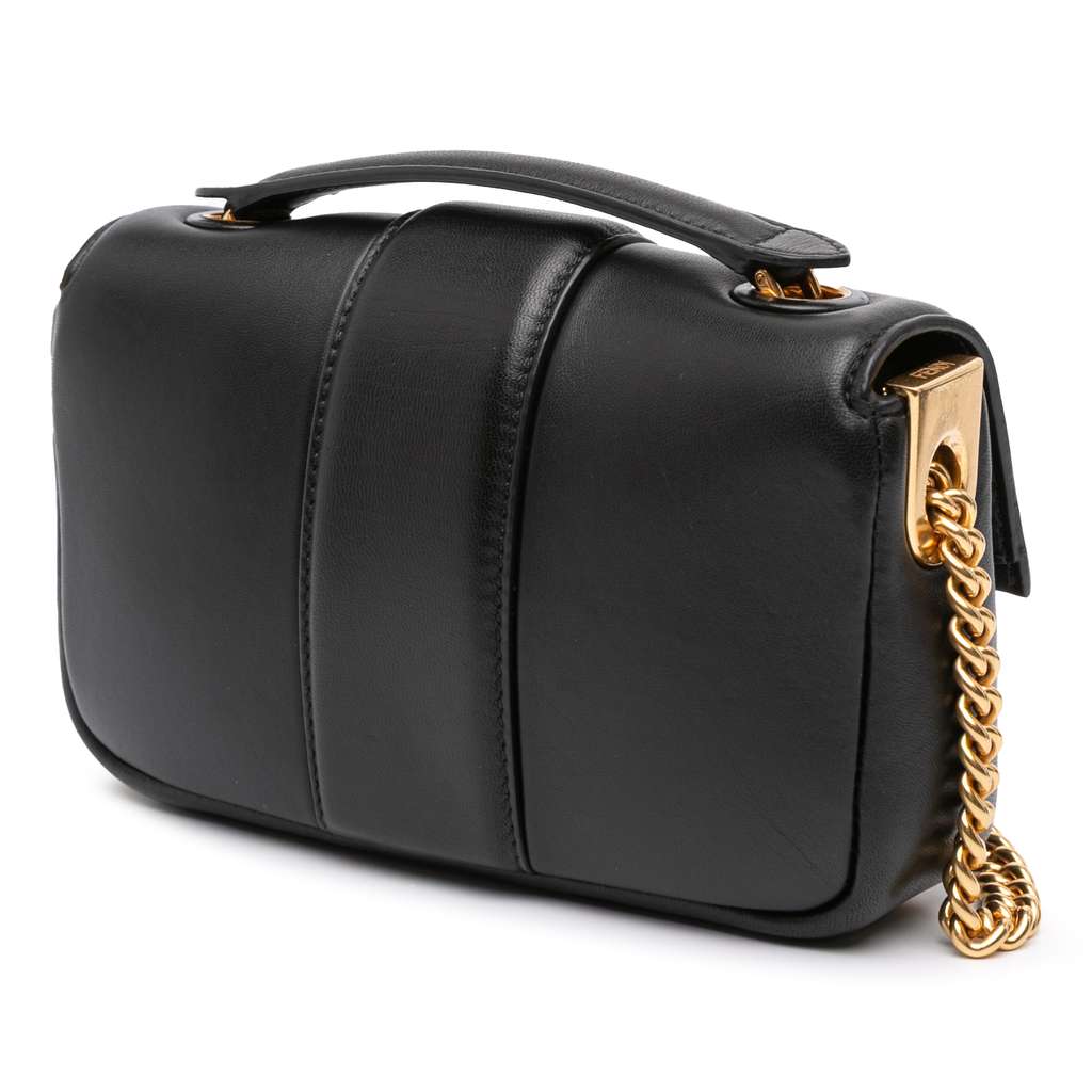 Fendi Mini Nappa Apolo Chain Baguette Shoulder Bag - Back view