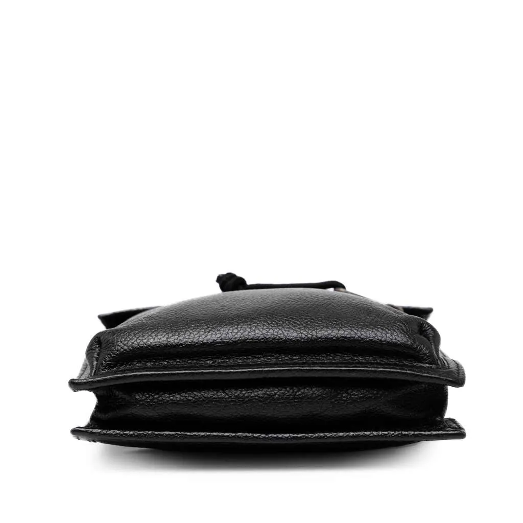 Balenciaga Small Lambskin Arena Explorer Pouch Black Leather Good - Inside View