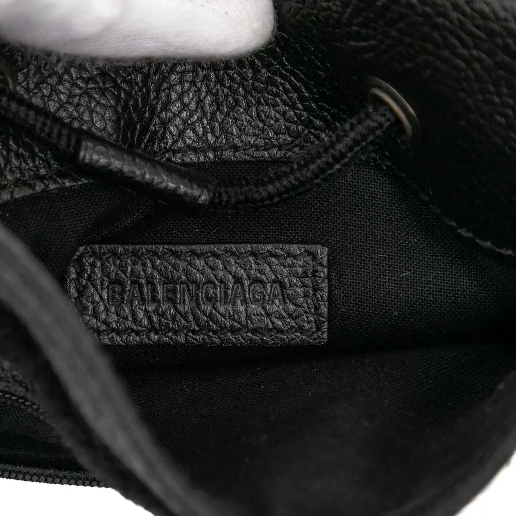 Balenciaga Small Lambskin Arena Explorer Pouch Black Leather Good - Box View