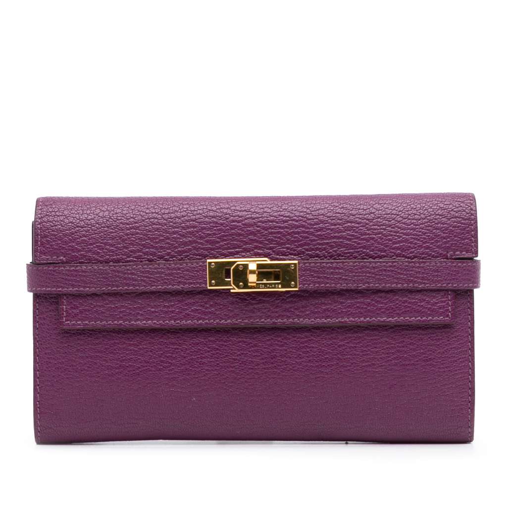 Hermès Chevre Mysore Leather Kelly Long Wallet