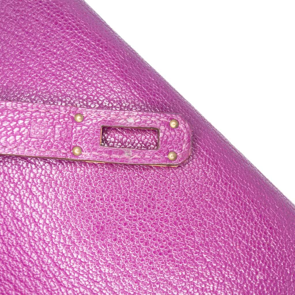 Hermès Chevre Mysore Leather Kelly Long Wallet - Detail 1