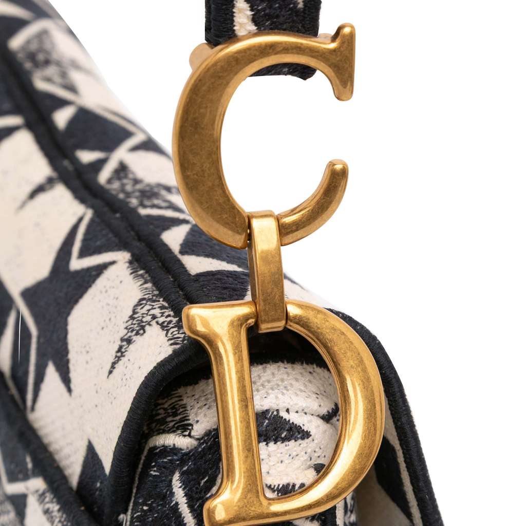 Dior Embroidered Canvas Stars Saddle Bag - Image 10
