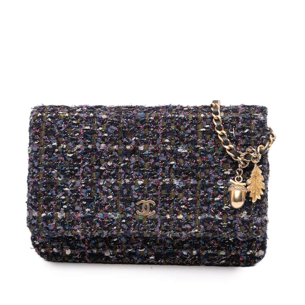 Chanel CC Tweed Charms Wallet On Chain