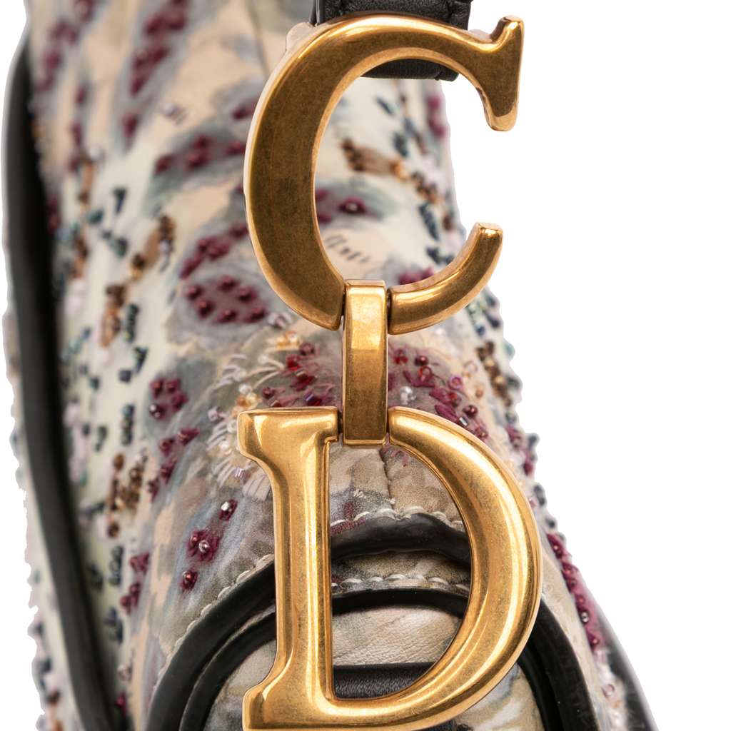 Dior Mini Calfskin Kaleidiorscopic Embroidered Saddle Bag - Detail 2