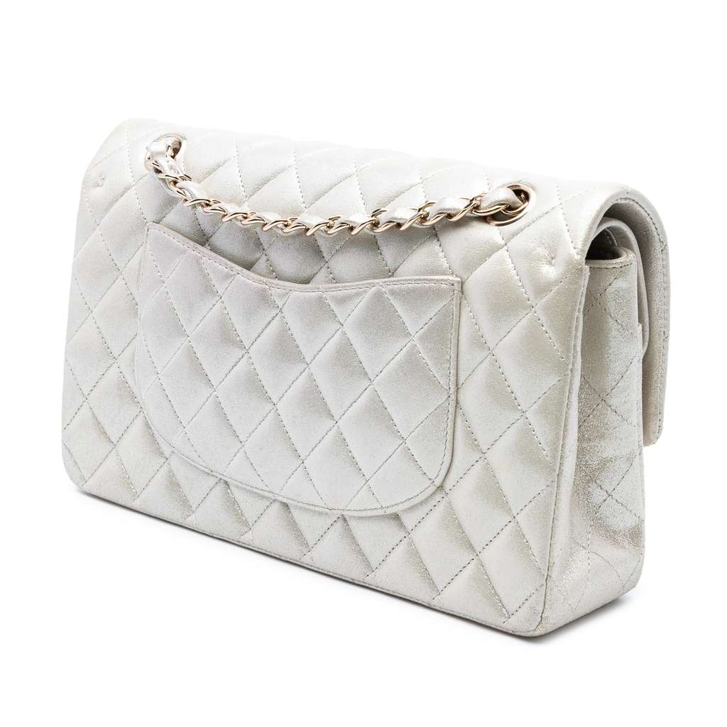 Chanel Medium Classic Iridescent Lambskin Double Flap - Back view