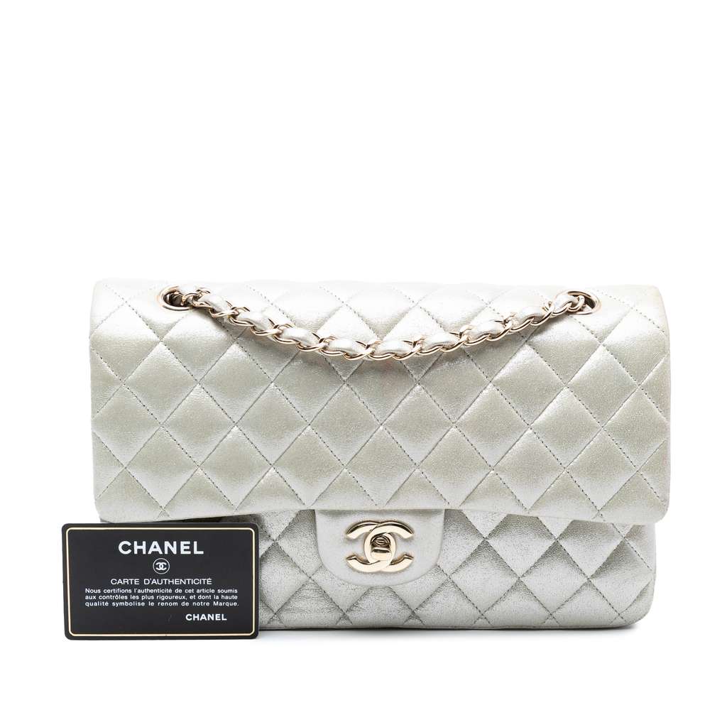 Chanel Medium Classic Iridescent Lambskin Double Flap - Image 10