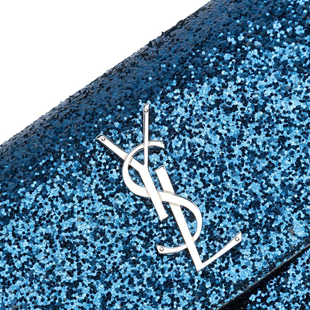 Saint Laurent Small Glittered Leather Monogram Sunset Crossbody - Detail 1
