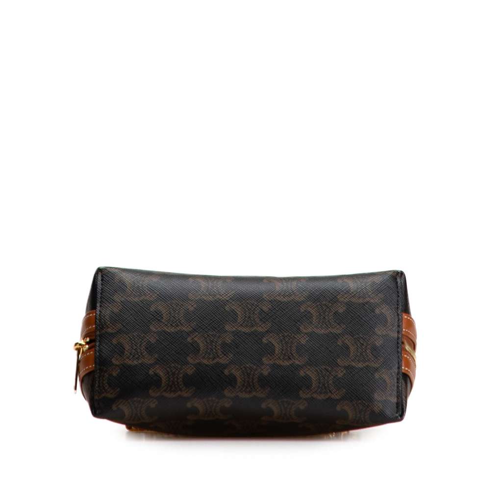 Celine Triomphe Coated Canvas Clutch On Chain - 3