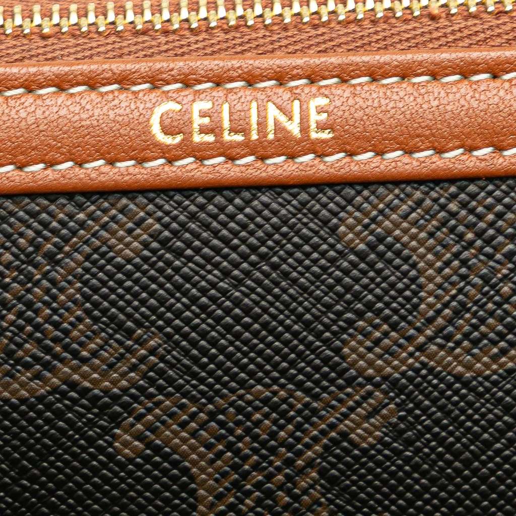 Celine Triomphe Coated Canvas Clutch On Chain - 5