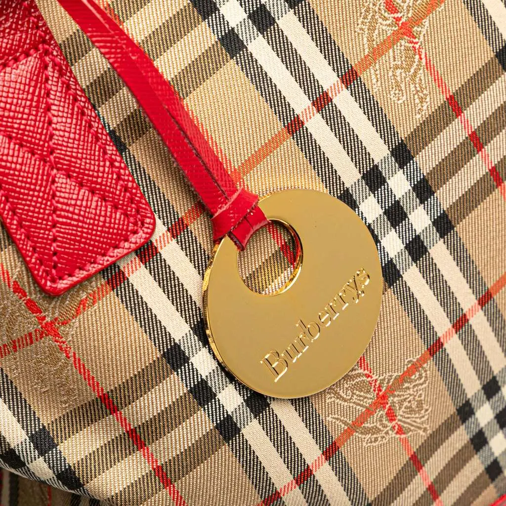 Burberry Haymarket Check Canvas Tote Brown Canvas Good - Box View
