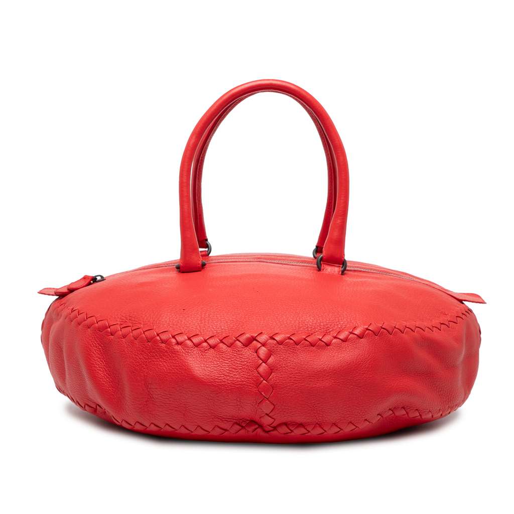 Bottega Veneta Intrecciato Trimmed Cervo Disk Handbag