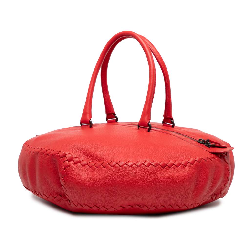 Bottega Veneta Intrecciato Trimmed Cervo Disk Handbag - Back view