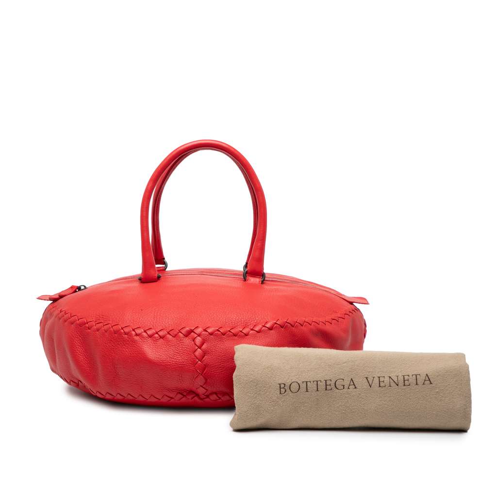 Bottega Veneta Intrecciato Trimmed Cervo Disk Handbag - Image 10