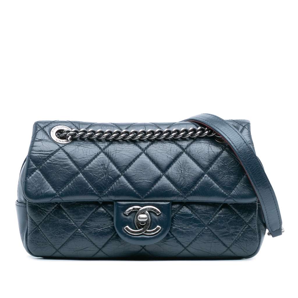 Chanel Small Glazed Calfskin Duo Color Flap