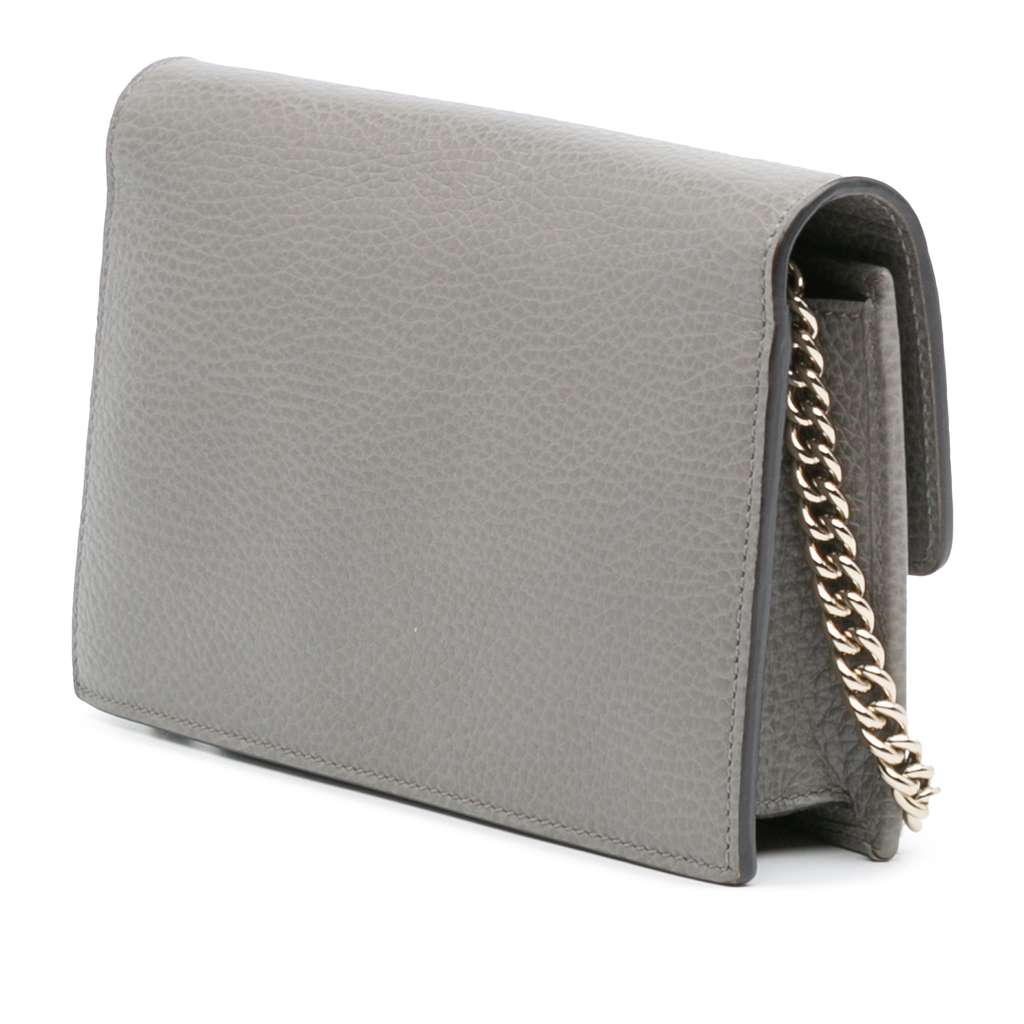 Gucci Leather Interlocking G Dollar Wallet on Chain - Back view