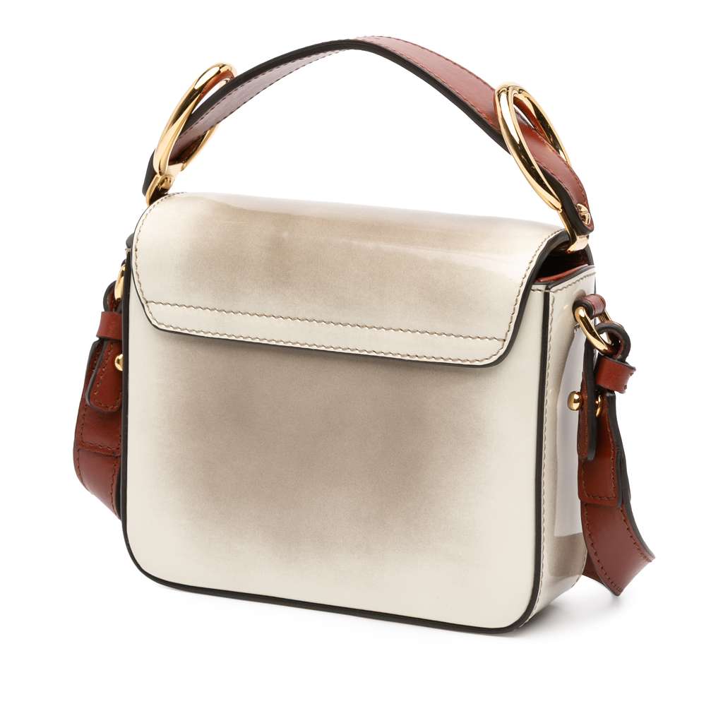 Chloé Mini Shaded Glossy Calfskin Lizard Embossed Trim C Satchel - 2