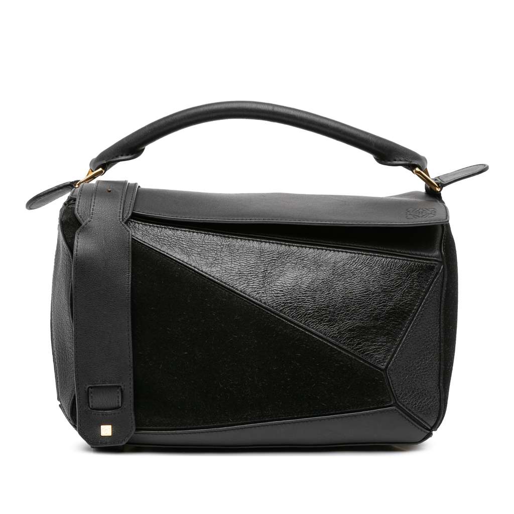 Loewe Medium Calfskin and Suede Puzzle Satchel