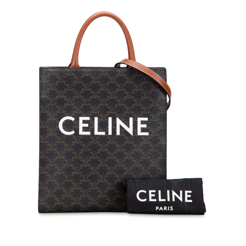 Celine Small Triomphe Coated Canvas Vertical Cabas Tote - Image 12