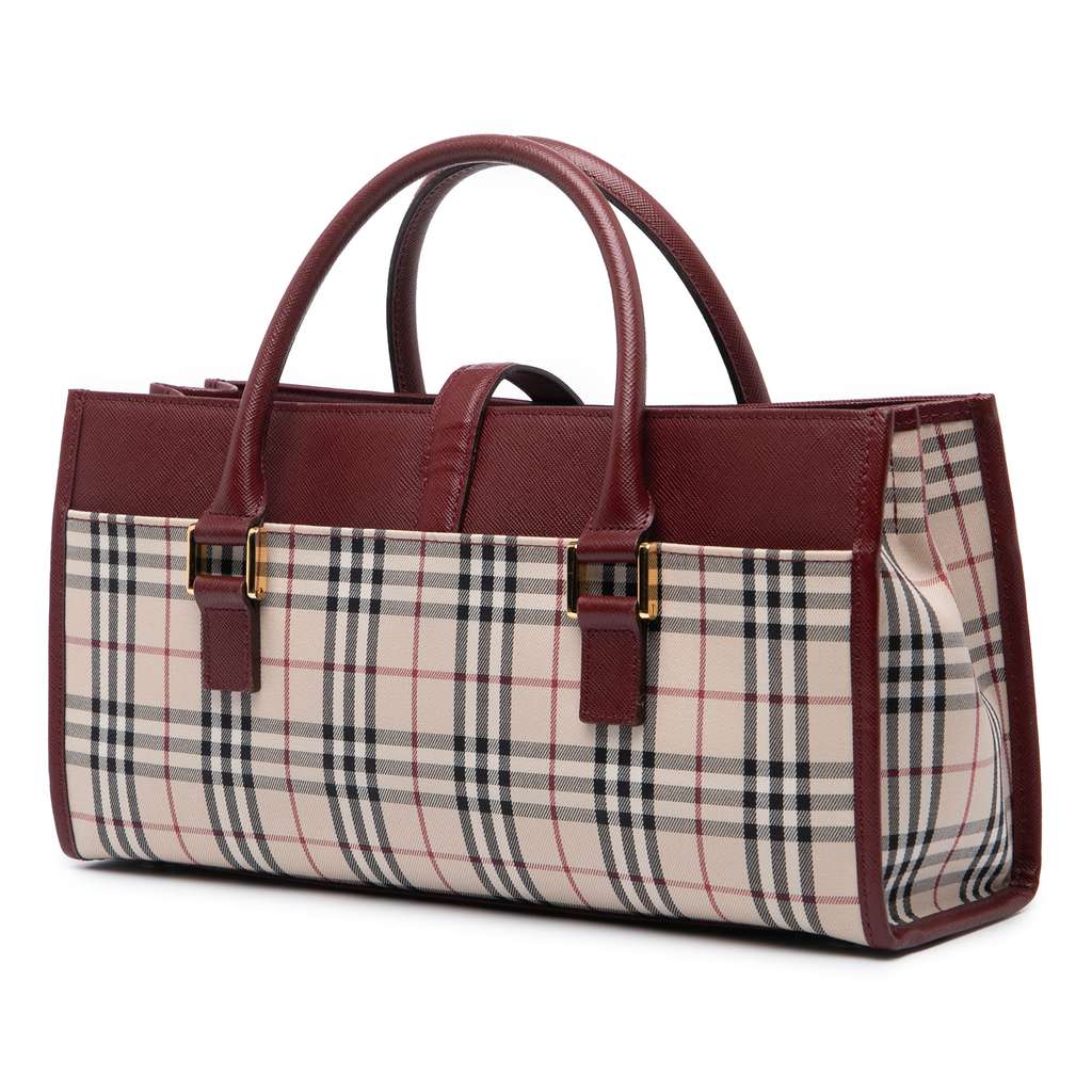 Burberry House Check Canvas Handbag - Back view