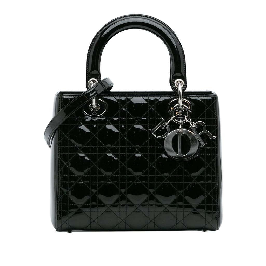 Dior Medium Patent Cannage Lady Dior