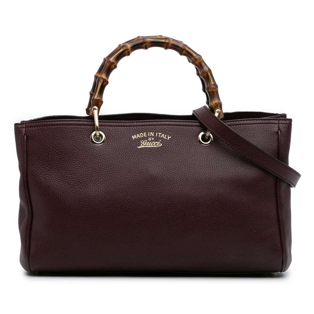 Gucci Medium Calfskin Bamboo Shopper Satchel