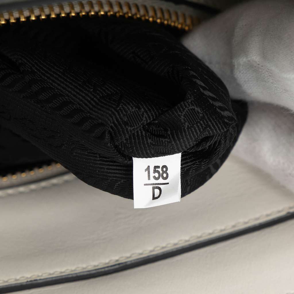 Prada Small Soft Calf Trimmed Saffiano Zippered Tote - Detail 1