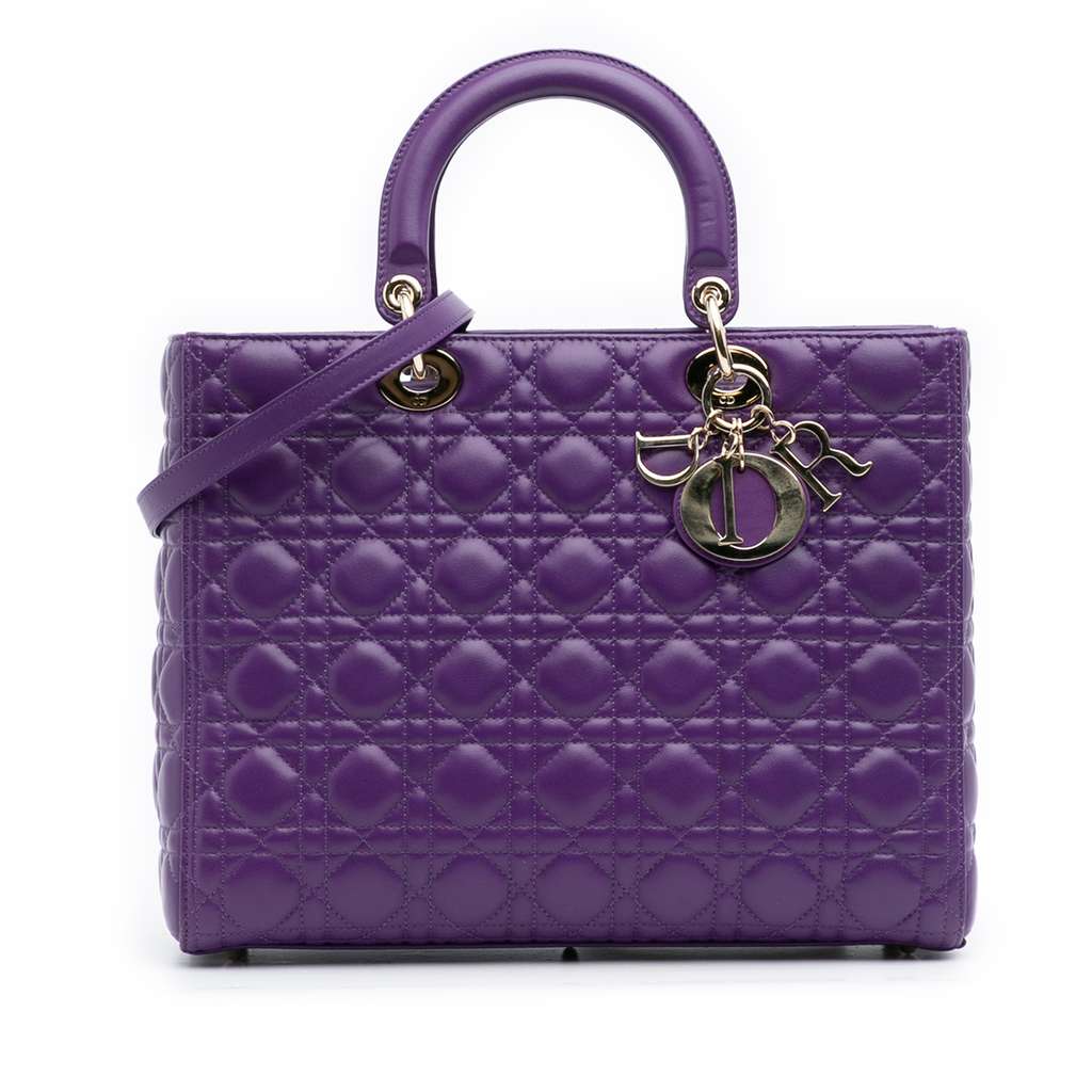 Dior Large Lambskin Cannage Lady Dior