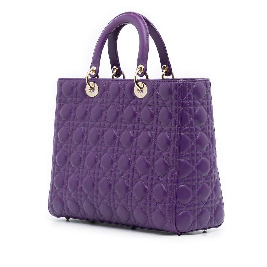 Dior Large Lambskin Cannage Lady Dior - Back view