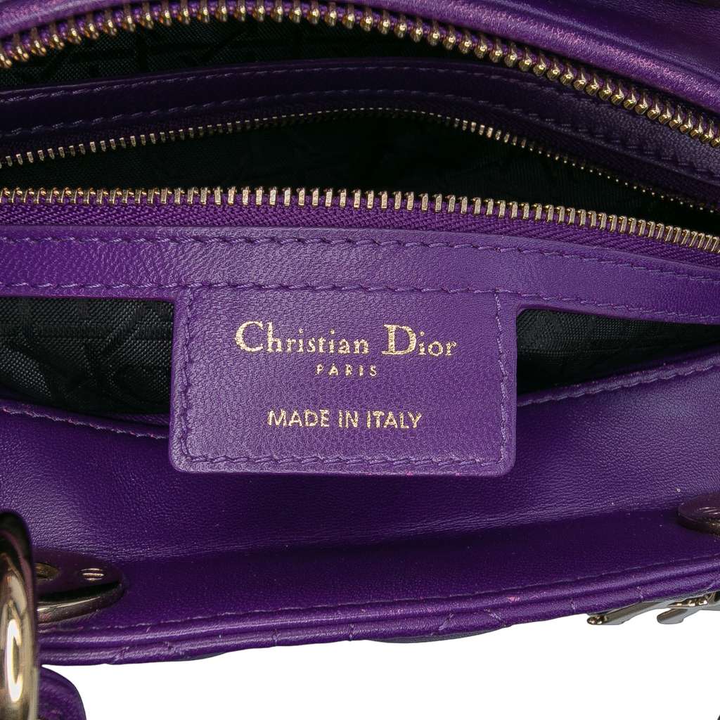 Dior Large Lambskin Cannage Lady Dior - Side view