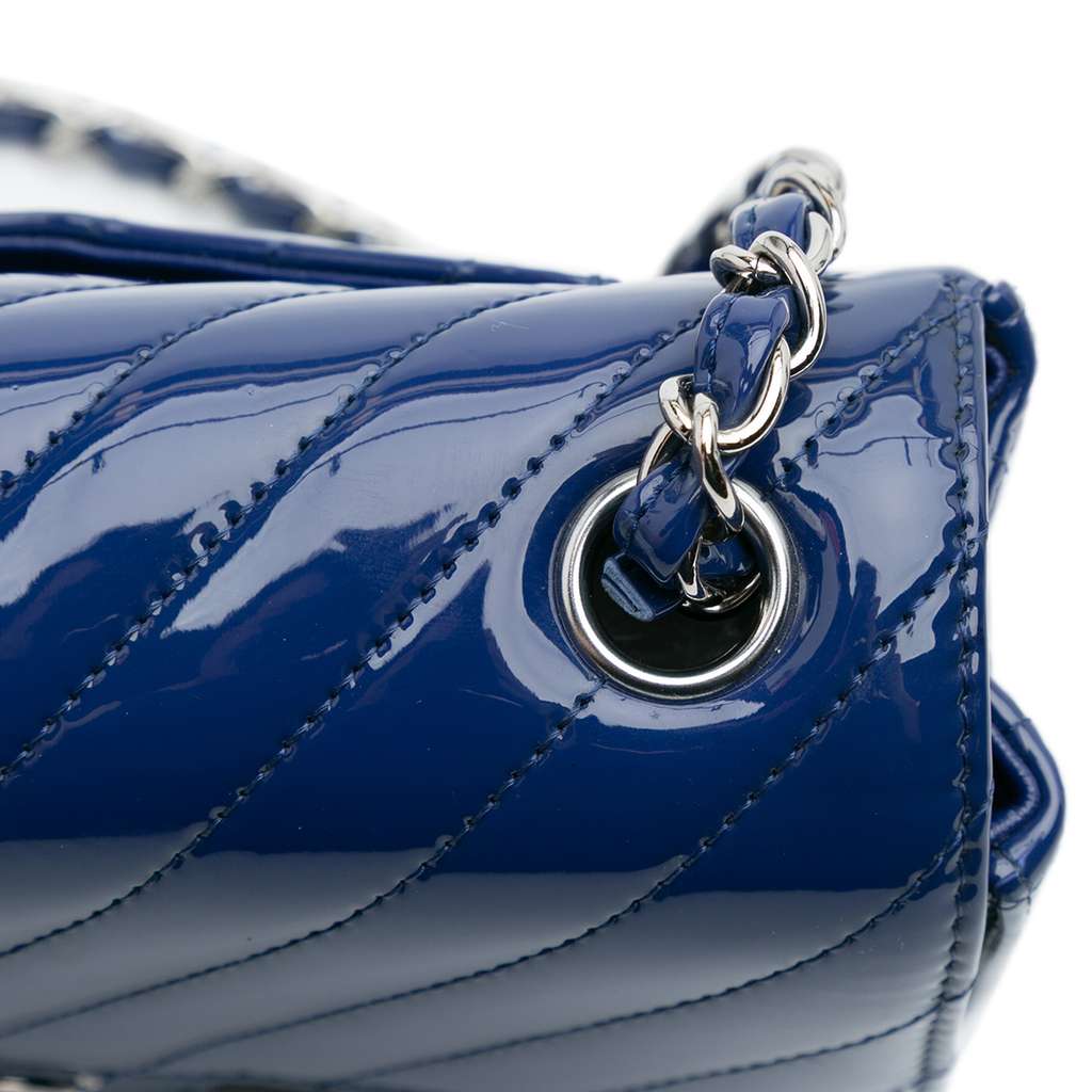 Chanel Mini Rectangular Classic Chevron Patent Single Flap - Image 10