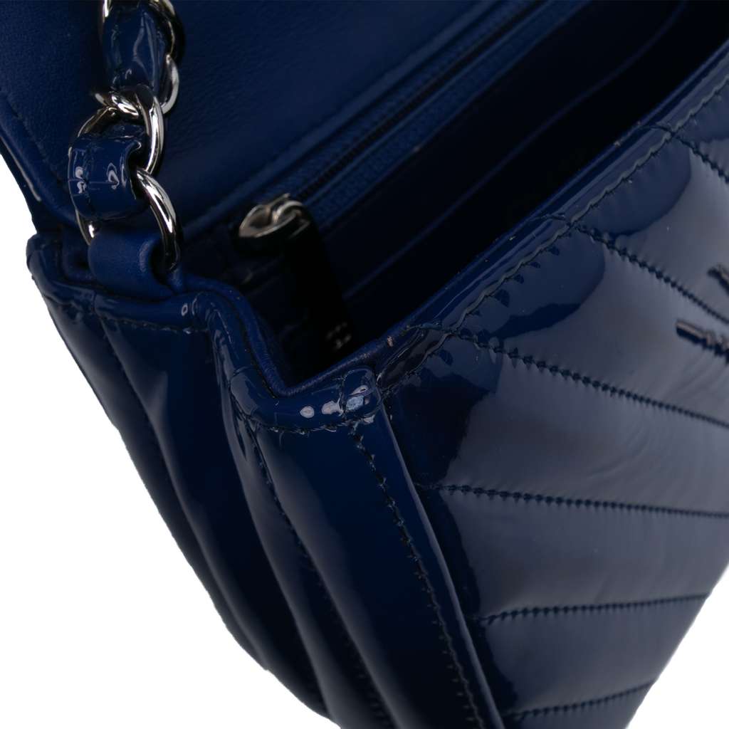 Chanel Mini Rectangular Classic Chevron Patent Single Flap - Image 12