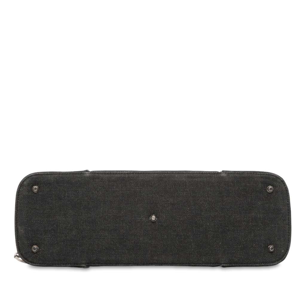 Dior Perforated Leather and Denim Montaigne Chris 1947 Cadillac Top Handle Bag - Image 6