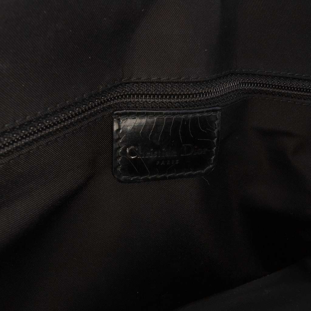 Dior Perforated Leather and Denim Montaigne Chris 1947 Cadillac Top Handle Bag - Side view