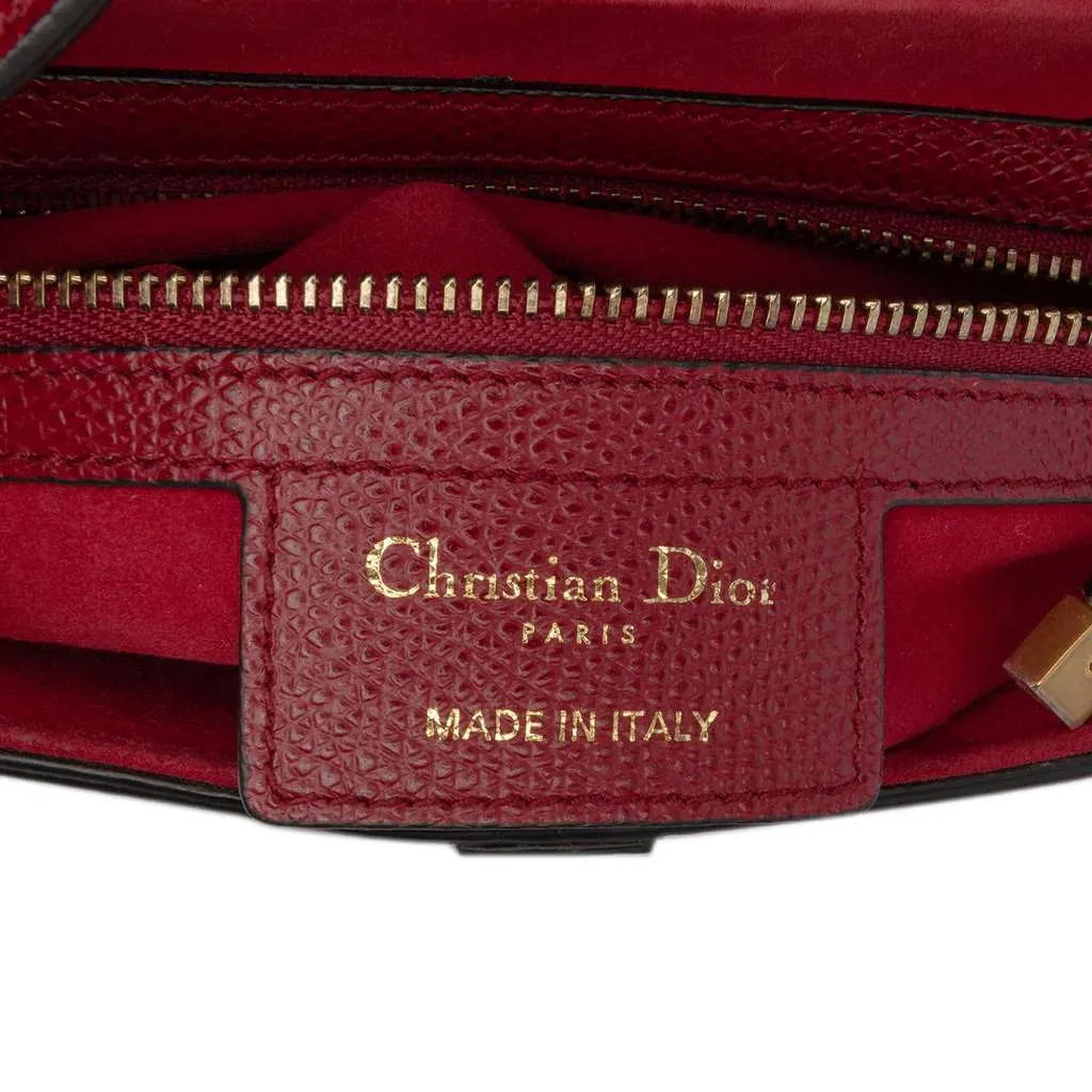 Dior Grained Calfskin Saddle Bag Red Leather Good - Box View