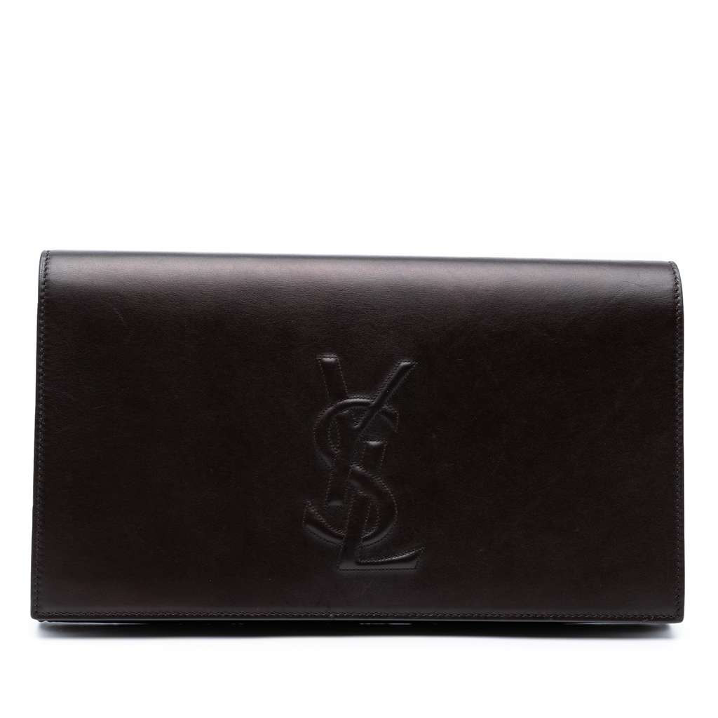 Saint Laurent Large Calfskin Monogram Belle De Jour Clutch