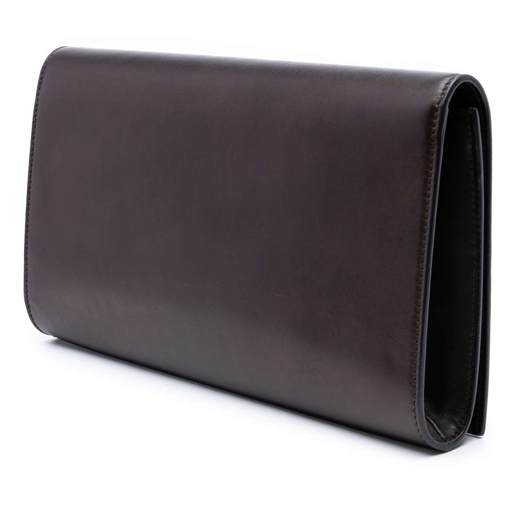 Saint Laurent Large Calfskin Monogram Belle De Jour Clutch - Back view