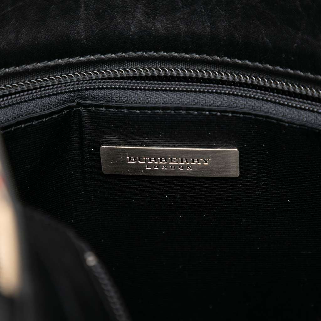 Burberry Nova Check Canvas Trimmed Leather Handbag - 5