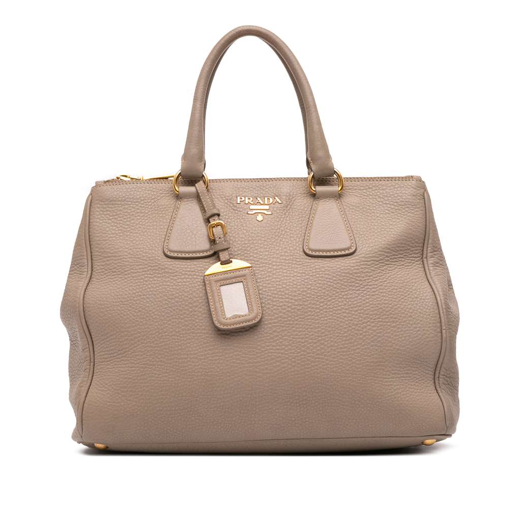 Prada Vitello Daino Double Zip Convertible Tote