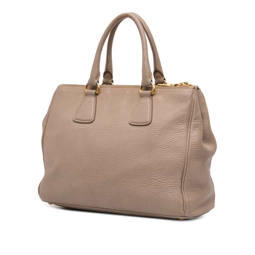 Prada Vitello Daino Double Zip Convertible Tote - Back view