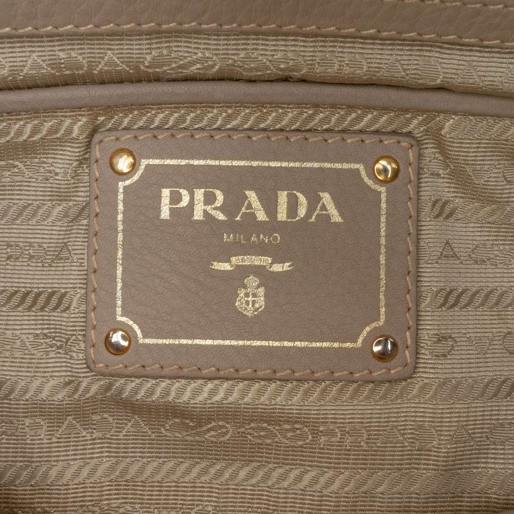 Prada Vitello Daino Double Zip Convertible Tote - Side view