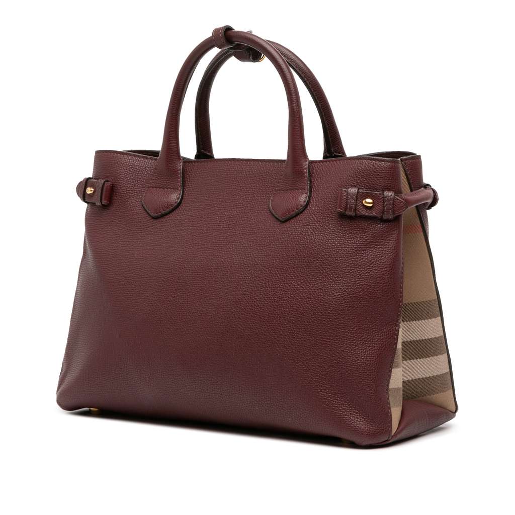 Burberry Medium Leather and House Check Banner Satchel - Back view