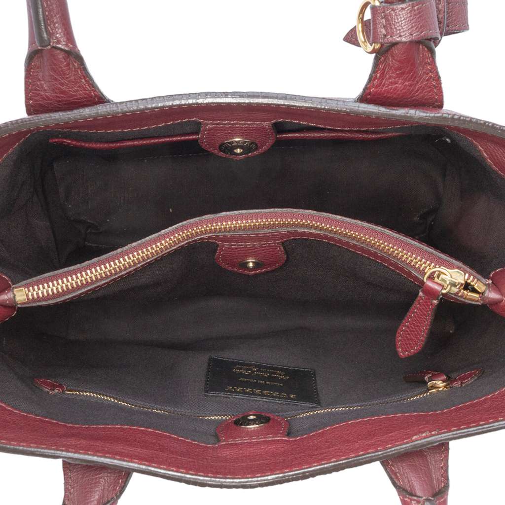 Burberry Medium Leather and House Check Banner Satchel - 4