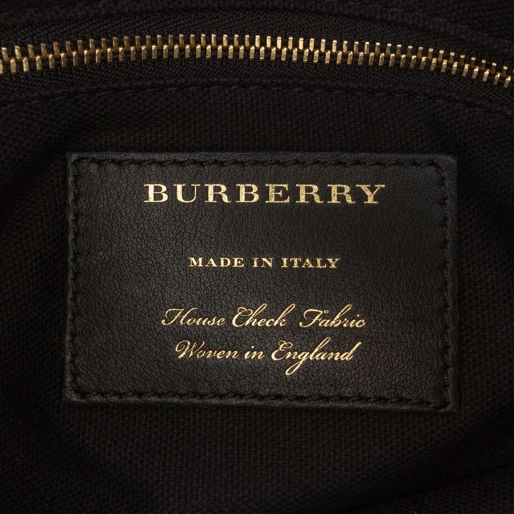 Burberry Medium Leather and House Check Banner Satchel - Side view