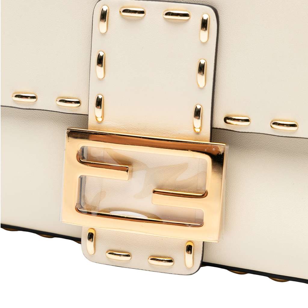 Fendi Leather Metal Stitch Baguette Satchel - Detail 1