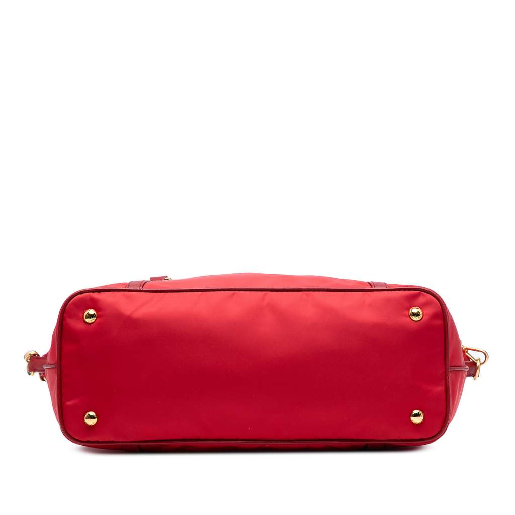 Prada Saffiano Trimmed Tessuto Satchel - 3