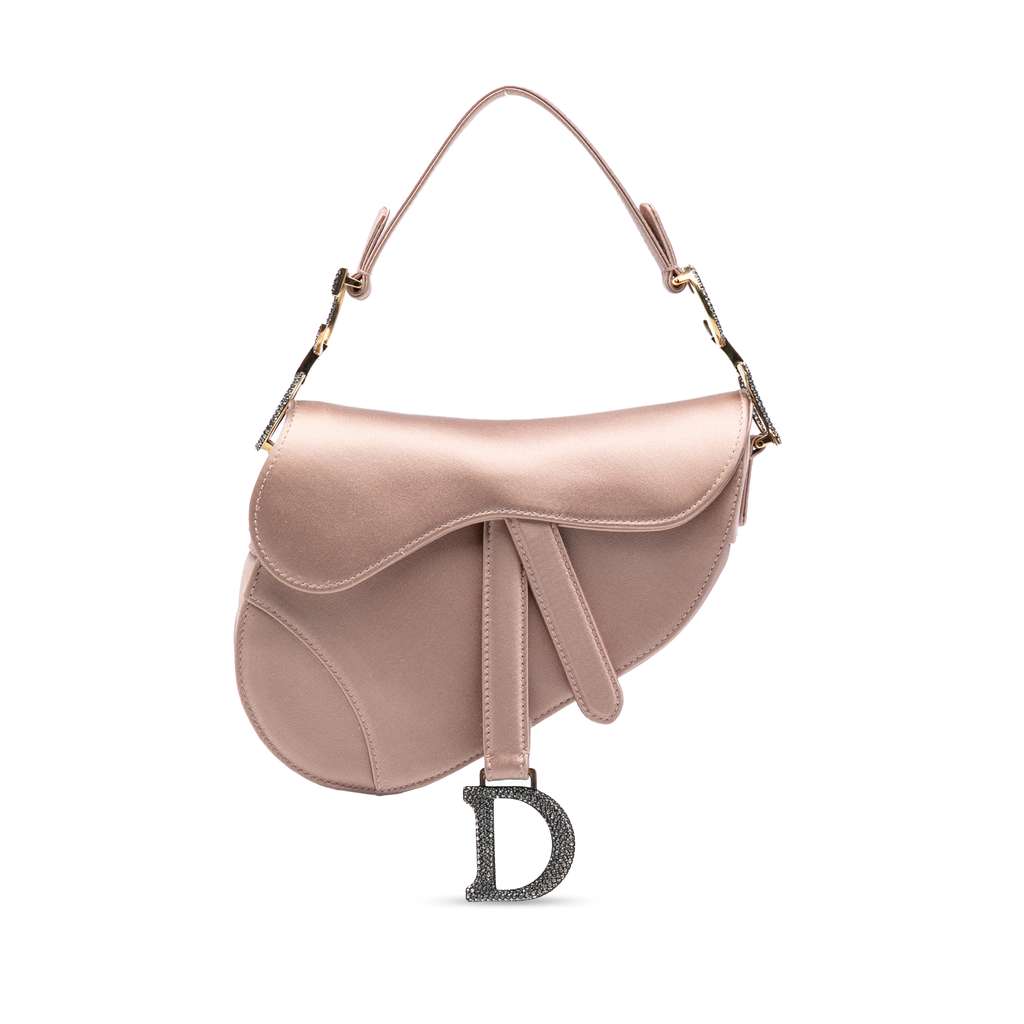 Dior Mini Satin Crystal Embellished Saddle Bag