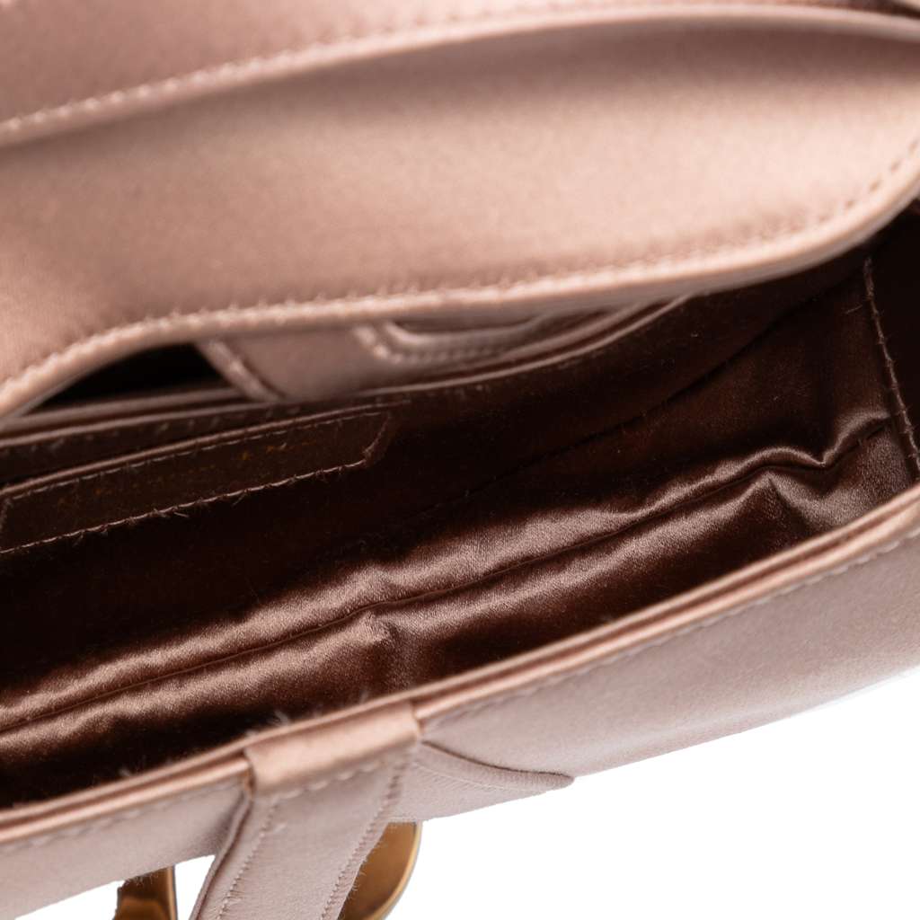 Dior Mini Satin Crystal Embellished Saddle Bag - 4