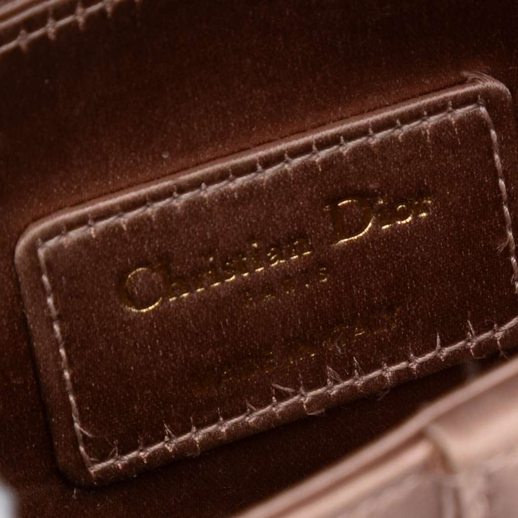 Dior Mini Satin Crystal Embellished Saddle Bag - Side view