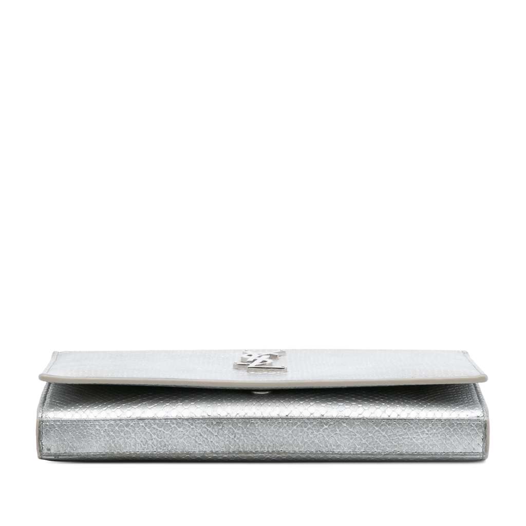 Saint Laurent Metallic Python Embossed Leather Monogram Kate Wallet on Chain - Image 6